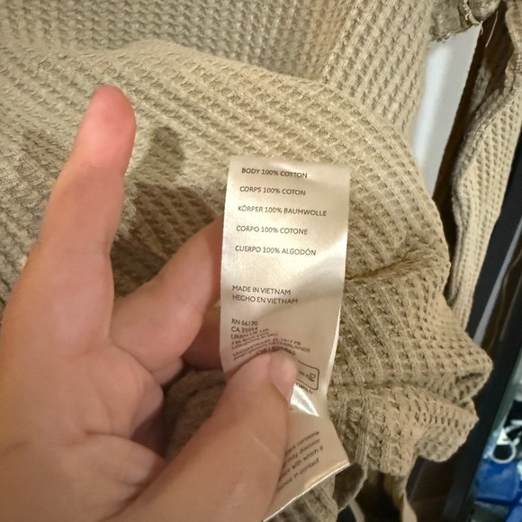 We The Free Tan Ribbed Long Sleeve Top size xs - Picture 7 of 8